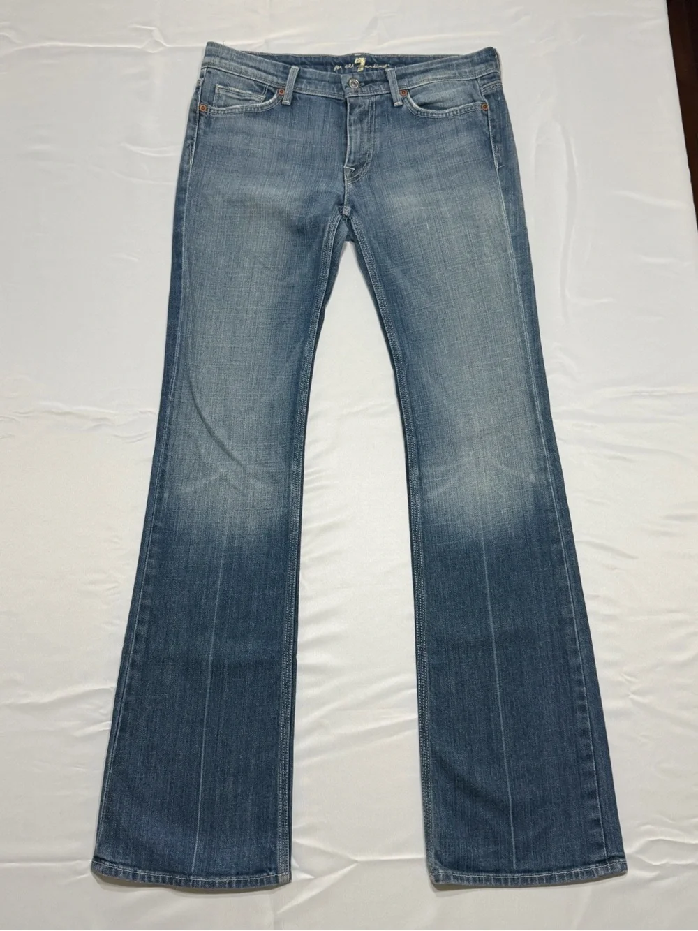 7 For All Mankind Flynt Light Blue Flare Jeans